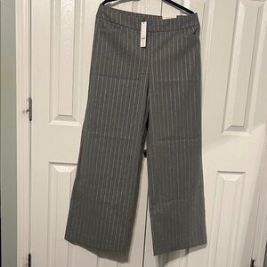 Chico's Gray Pinstripe Wide Leg Pants